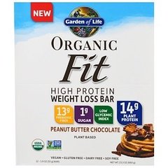 Батончики с растительным белком для похудения, Protein Bar, Garden of Life, шоколадное арахисовое масло, органик, 12 шт. по 55 г - фото