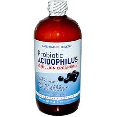 Пробиотики, Probiotic Acidophilus, American Health, черника, (472 мл) - фото