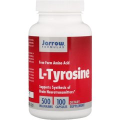 L- тирозин, L-Tyrosine, Jarrow Formulas, 500 мг, 100 капсул - фото