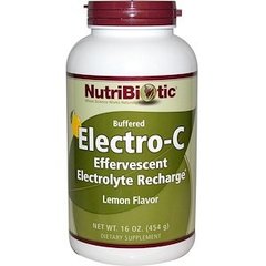 Буферізованние вітамін С, електролітний, Buffered Electro-C, NutriBiotic, смак лимона, 454 г - фото