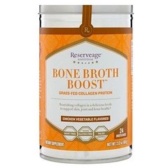Протеїн колагеновий, Bone Broth Boost, ReserveAge Nutrition, порошок, смак курки з овочами, 24 пакетика по 2,5 г - фото