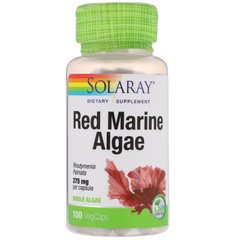 Красные водоросли, Red Marine Algae, Solaray, 375 мг, 100 капсул - фото