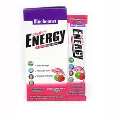 Энергетический напиток в порошке, Bluebonnet Nutrition, вкус клубники, 14 пакетиков по 10 г - фото