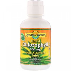Хлорофилл для пищеварения с алоэ вера, Chlorophyll, Dynamic Health Laboratories, мятный вкус, 100 мг, 473 мл - фото