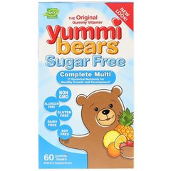 Мультивитамины без сахара, Complete Multi, Sugar Free, Yummi Bears, Hero Nutritional, со вкусом натуральной клубники, апельсина и ананаса, 60 желейных мишек - фото