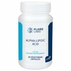 Альфа Липоевая Кислота 150 мг, Alpha-Lipoic Acid, Klaire Labs, 60 Вегетарианских Капсул - фото
