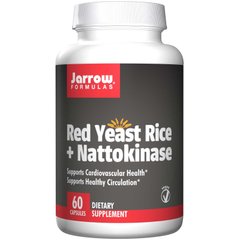 Наттокиназа, Red Yeast Rice + Nattokinase, Jarrow Formulas, 60 капсул - фото