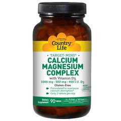 Кальций магний витамин Д3, Calcium Magnesium, Country Life, 90 таблеток - фото