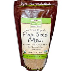 Лляне харчування, Flax Seed Meal, Now Foods, Real Food, органік, 340 г - фото