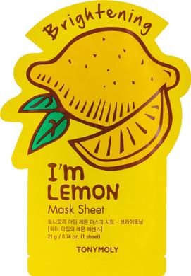 Листова маска для обличчя, I'm Real Lemon Mask Sheet, Tony Moly, 21 мл - фото