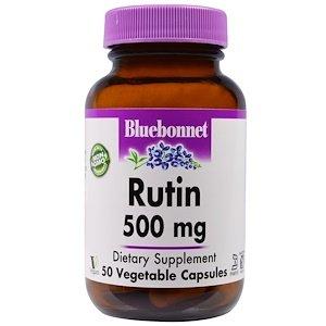 Рутин, Rutin, Bluebonnet Nutrition, 500 мг, 50 капсул - фото