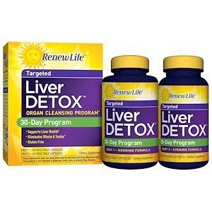 Программа детоксикации печени, (Liver Detox), Renew Life, 2 шт. по 60 капсул - фото