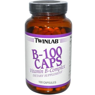 Вітамін В комплекс, Vitamin B-100, Twinlab, 100 капсул - фото