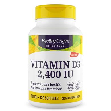 Витамин Д3, Vitamin D3, Healthy Origins, 2400 МЕ, 120 капсул - фото