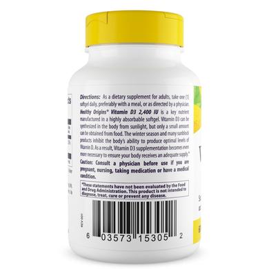 Вітамін Д3, Vitamin D3, Healthy Origins, 2400 МО, 120 капсул - фото