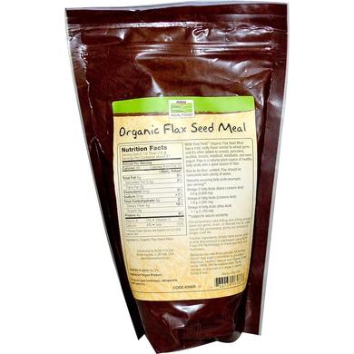 Льняное питание, Flax Seed Meal, Now Foods, Real Food, органик, 340 г - фото