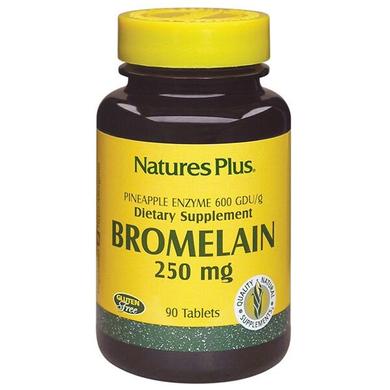 Бромелайн, Nature's Plus, 250 мг, 90 таблеток - фото