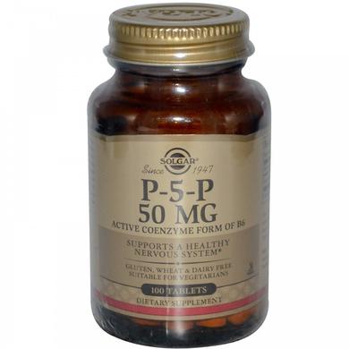 Вітамін В6, P-5-P, Solgar, 50 мг, 100 таблеток - фото