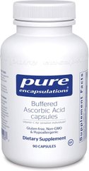Буферизированная аскорбиновая кислота, Buffered Ascorbic Acid, Pure Encapsulations, 90 капсул - фото