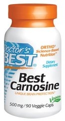 Карнозин, Carnosine, Doctor's Best, 500 мг, 90 капсул - фото