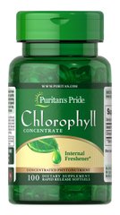 Хлорофилл, концентрат, Chlorophyll Concentrate, Puritan's Pride, 50 мг, 100 гелевых капсул - фото
