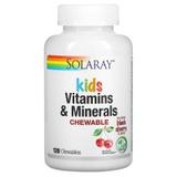 Мультивитамины для детей, Children's Vitamins and Minerals, Solaray, вкус вишни, 120 таблеток, фото