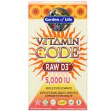 Сырые Витамины Д3, RAW D3, Garden of Life, Vitamin Code, 5000 МЕ, 60 капсул, фото