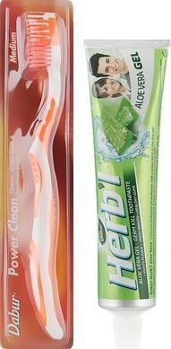 Набір "Алоє вера", Herb'l, Dabur, 150 г + щітка - фото