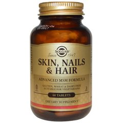Витамины для волос, кожи и ногтей, Skin, Nails & Hair, Solgar, 60 таблеток - фото