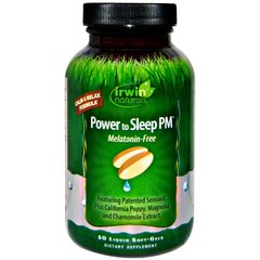 Формула сну без мелатоніну, Power to Sleep PM, Irwin Naturals, 50 гелевих капсул - фото