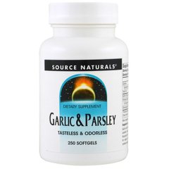 Часникове масло з петрушкою (Garlic & Parsley), Source Naturals, 250 капсул - фото