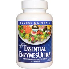 Ферменты для пищеварения, Essential EnzymesUltra, Source Naturals, 90 капсул - фото