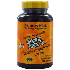 Витамин С жевательный (апельсин), Vitamin C, Nature's Plus, 100 мг, 180 таблеток - фото