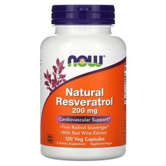 Ресвератрол, Resveratrol, Now Foods, натуральный, 200 мг, 120 капсул - фото