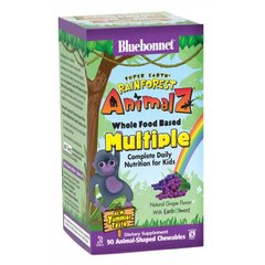 Мультивитамины для детей, виноград, Bluebonnet Nutrition, 90 жевательных конфет - фото