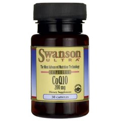 Коэнзим Q10, Ultra CoQ10, Swanson, 200 мг, 30 капсул - фото