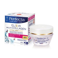 Крем-лифтинг для лица против морщин, Pharma Group Japan Elixir Multi-collagen 40+, Perfecta, 50 мл - фото