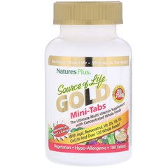 Мультивітаміни (Multi-Vitamin), Nature's Plus, Source of Life Gold, міні-таблетки, 180 таблеток - фото