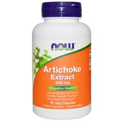 Артишок экстракт, Artichoke, Now Foods, 450 мг, 90 капсул - фото
