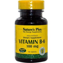 Вітамін В-6, Vitamin B6, Nature's Plus, 100 мг, 90 таблеток - фото
