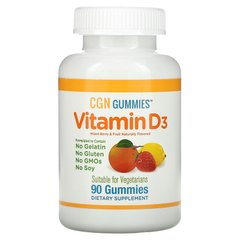 Вітамін D3, California Gold Nutrition, 2000 МО, ягідно-фруктовий смак, 90 жувальних цукерок - фото
