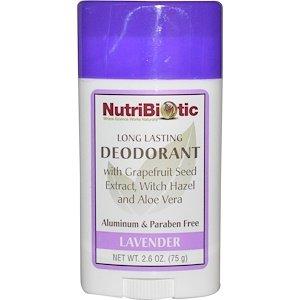 Дезодорант тривалої дії, Deodorant, NutriBiotic, з ароматом лаванди, 75 г - фото