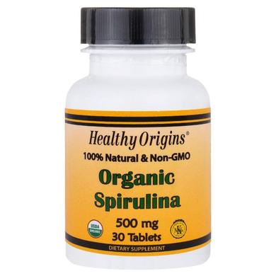 Спирулина, Spirulina, Healthy Origins, органик, 500 мг, 30 таблеток - фото