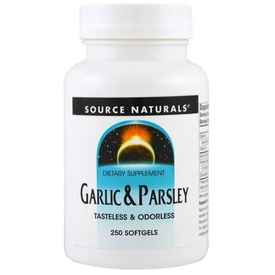Чесночное масло с петрушкой (Garlic & Parsley), Source Naturals, 250 капсул - фото