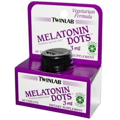 Мелатонін, Melatonin Dots, Twinlab, 3 мг, 60 таблеток - фото