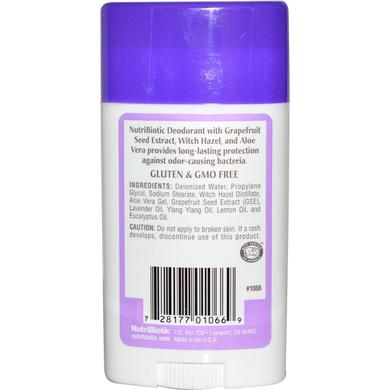 Дезодорант тривалої дії, Deodorant, NutriBiotic, з ароматом лаванди, 75 г - фото