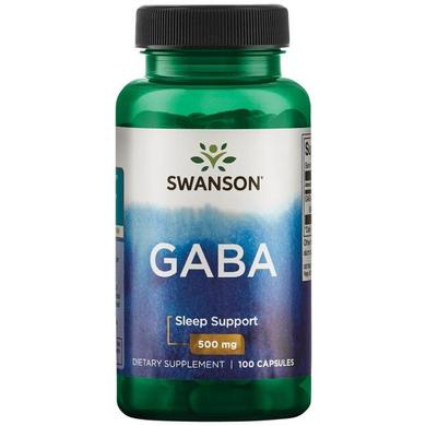 ГАМК (гамма-аміномасляна кислота), GABA, Swanson, 500 мг, 100 капсул - фото