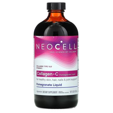Neocell, колаген із вітаміном C, гранатовий сироп, 4 г, 473 мл (NEL-12899) - фото