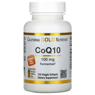 Коензим ферментований, CoQ10, California Gold Nutrition, 100 мг, 120 капсул - фото