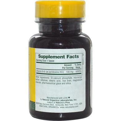 Вітамін В-6, Vitamin B6, Nature's Plus, 100 мг, 90 таблеток - фото